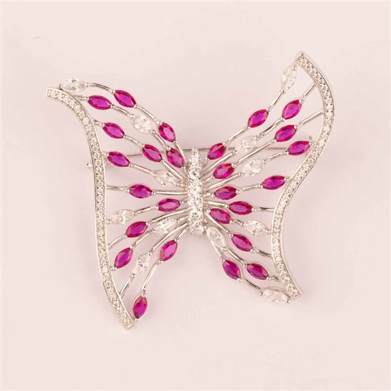 Brooch Ultima Edizione Woman in Silver SA00307-ROSSO - SA00307-ROSSO